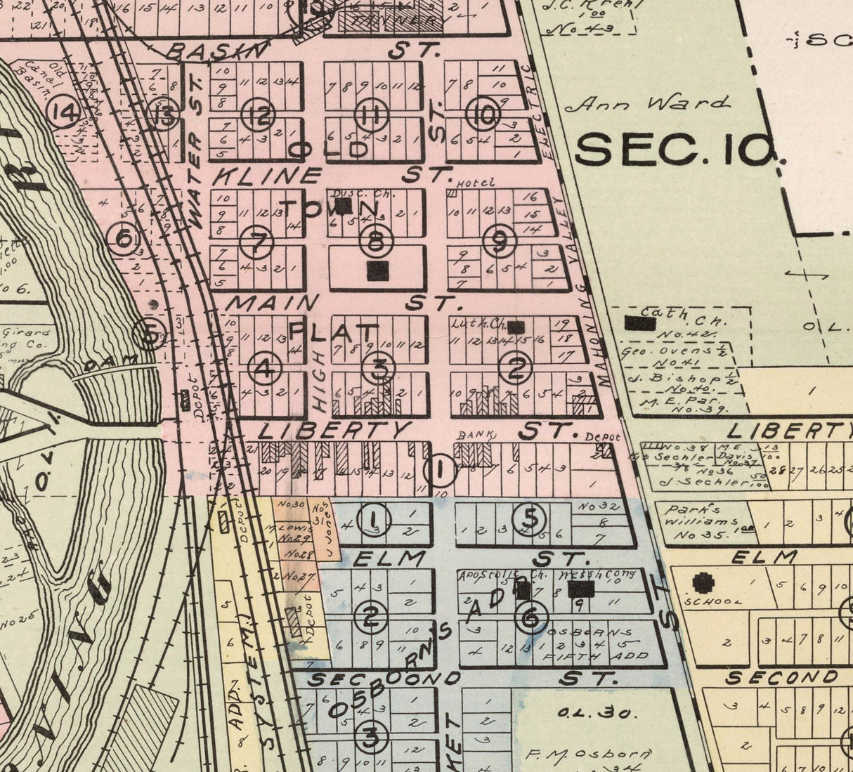1899 Map of Girard Village Trumbull County Ohio