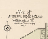 1899 Map of Mineral Ridge Village Trumbull County Ohio