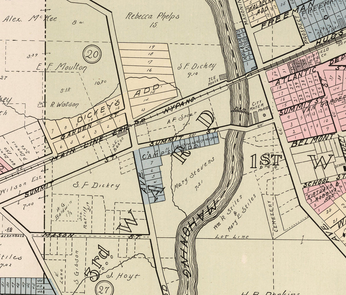 1899 Map of Warren Trumbull County Ohio