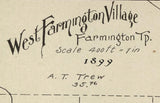 1899 Map of West Farmington Village Trumbull County Ohio