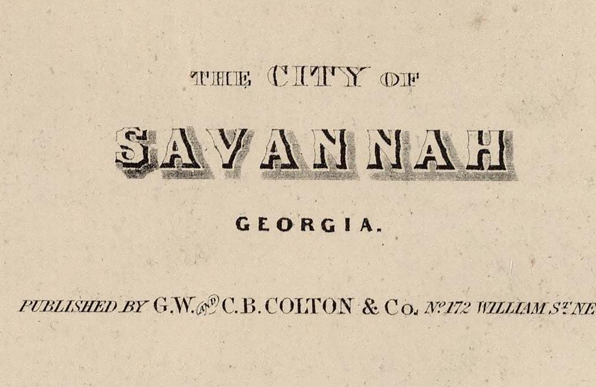 1859 Map of Savannah Georgia