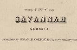 1859 Map of Savannah Georgia