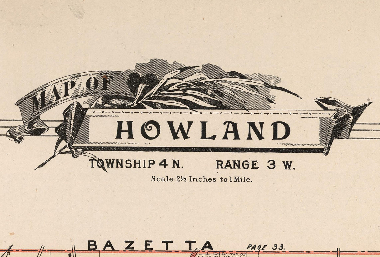 1899 Map of Howland Township Trumbull County Ohio