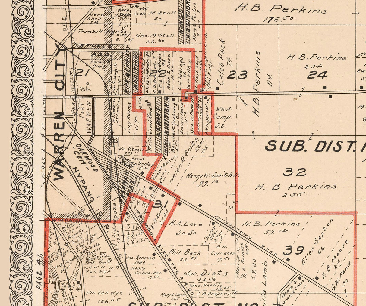 1899 Map of Howland Township Trumbull County Ohio