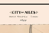 1899 Map of Niles Trumbull County Ohio