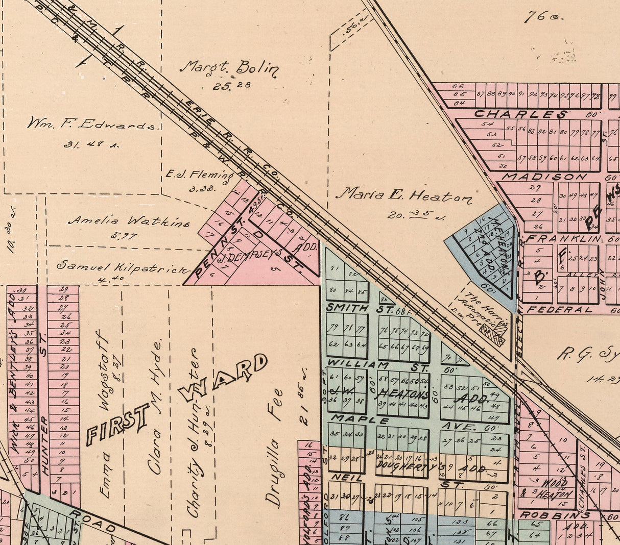 1899 Map of Niles Trumbull County Ohio