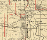 1899 Map of Warren Township Trumbull County Ohio