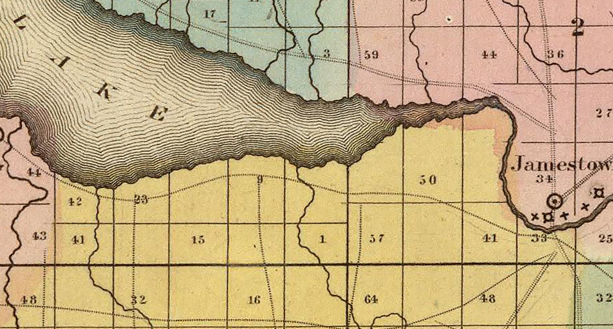 1829 Map of Chautauque Lake New York