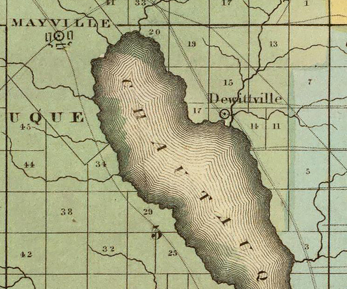 1829 Map of Chautauque Lake New York