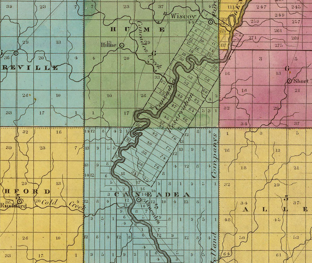 1829 Map of Allegany County New York