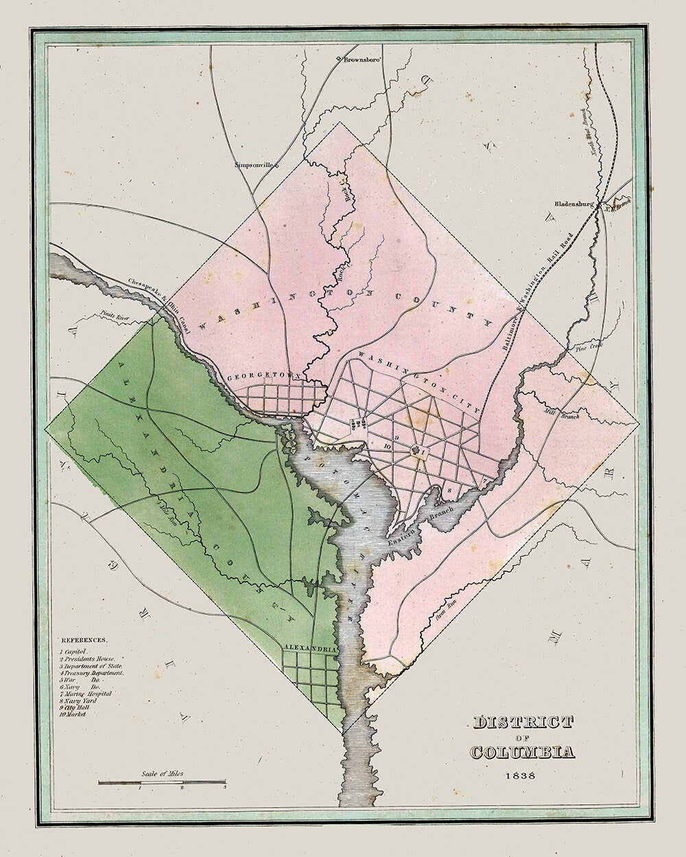1838 Map of Washington DC