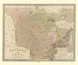 1848 Map of Wisconsin and Iowa