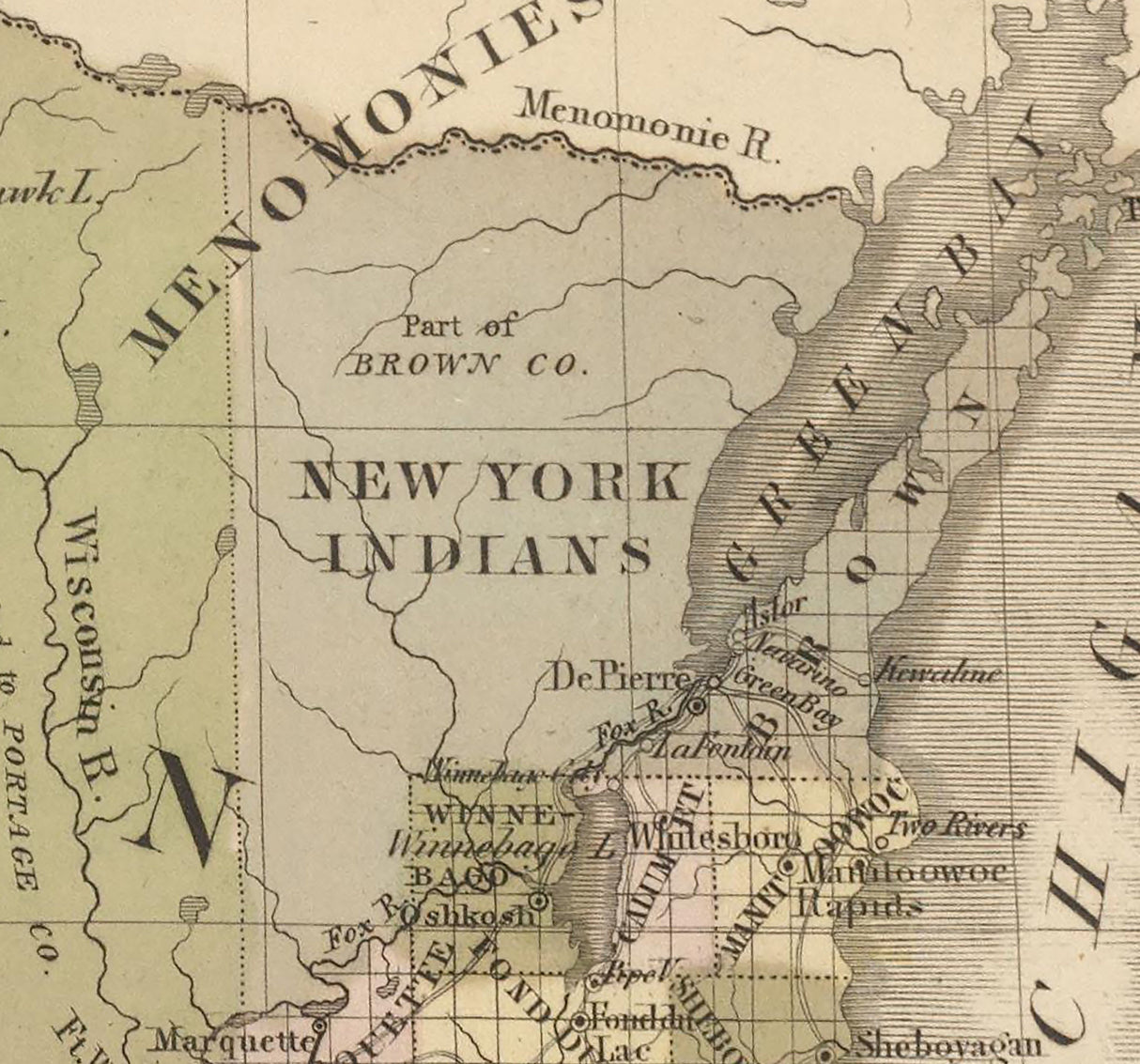 1848 Map of Wisconsin and Iowa