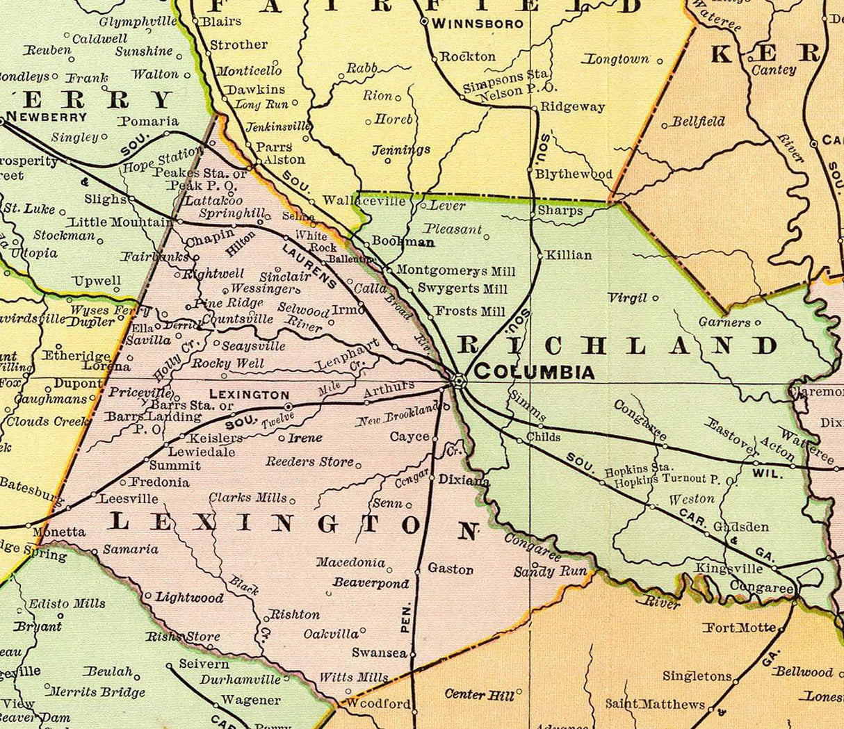 1897 Map of South Carolina