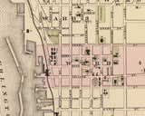 1876 Town Map of Burlington Vermont