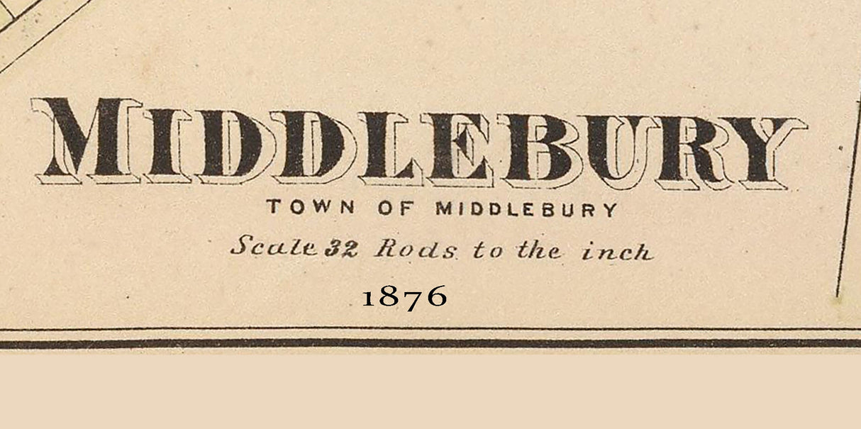 1876 Town Map of Middlebury Vermont