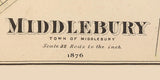 1876 Town Map of Middlebury Vermont