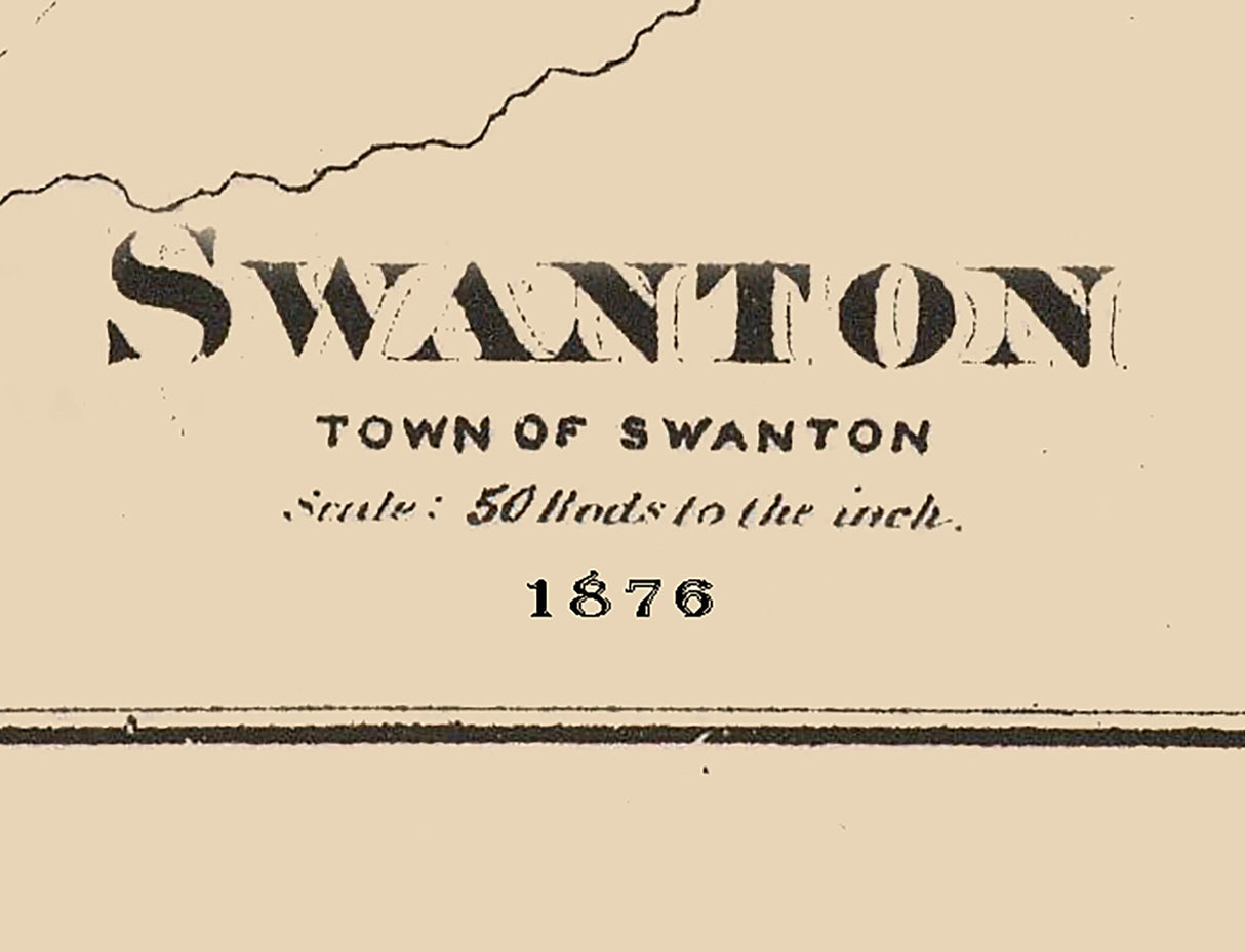 1876 Town Map of Swanton Vermont
