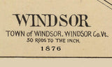 1876 Town Map of Windsor Vermont