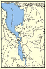 1919 Map of Newport Vermont Lake Memphremagog