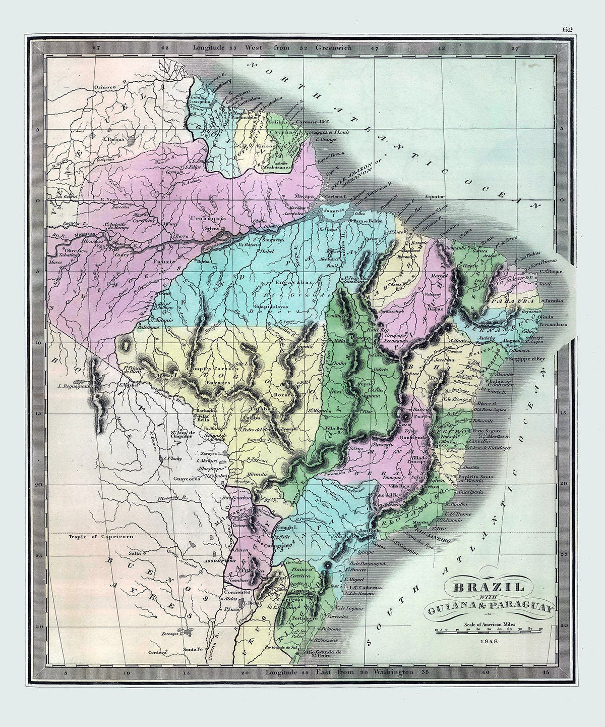 1848 Map of Brazil