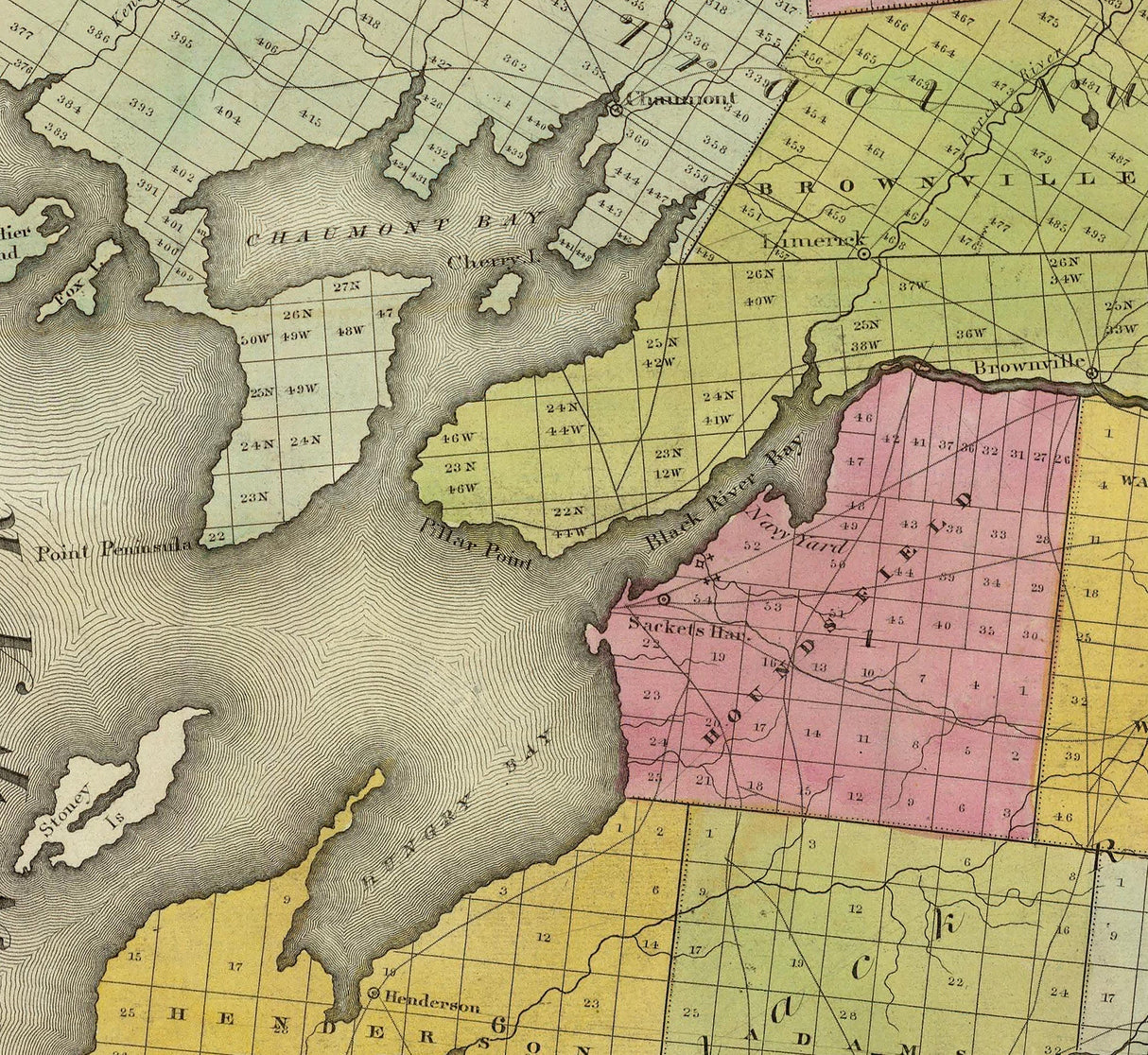 1829 Map of Jefferson County New York