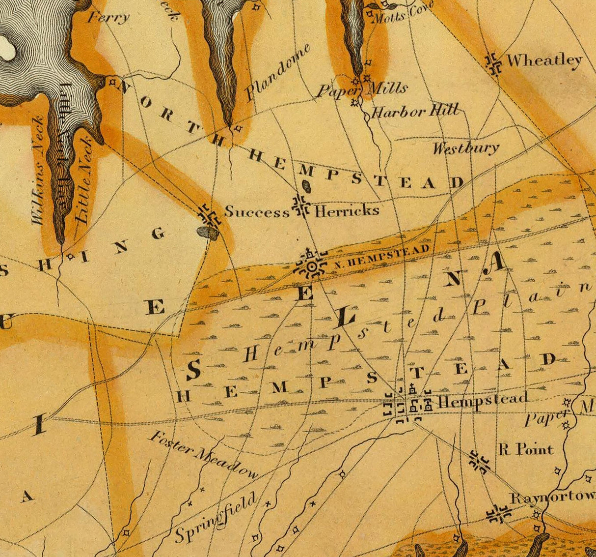 1829 Map of New York Queens Kings and Richmond County New York