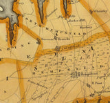 1829 Map of New York Queens Kings and Richmond County New York