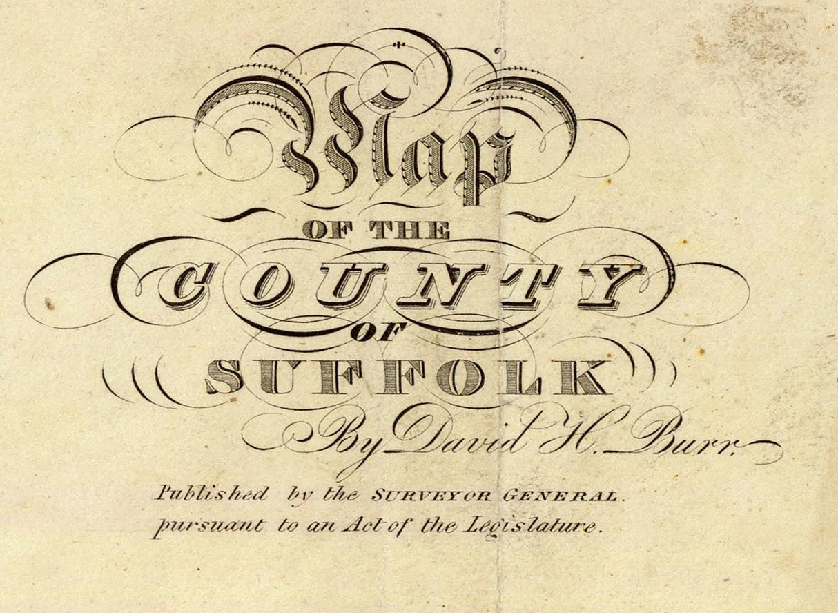 1829 Map of Suffolk County New York