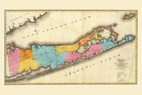1829 Map of Suffolk County New York