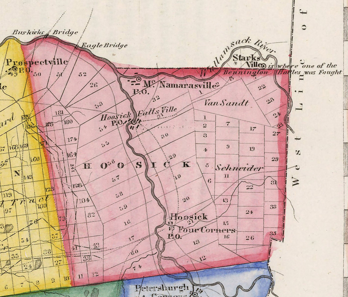 1839 Map of Rensselaer County New York