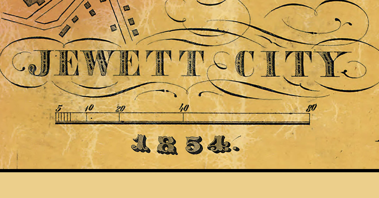 1854 Map of Jewett City Connecticut