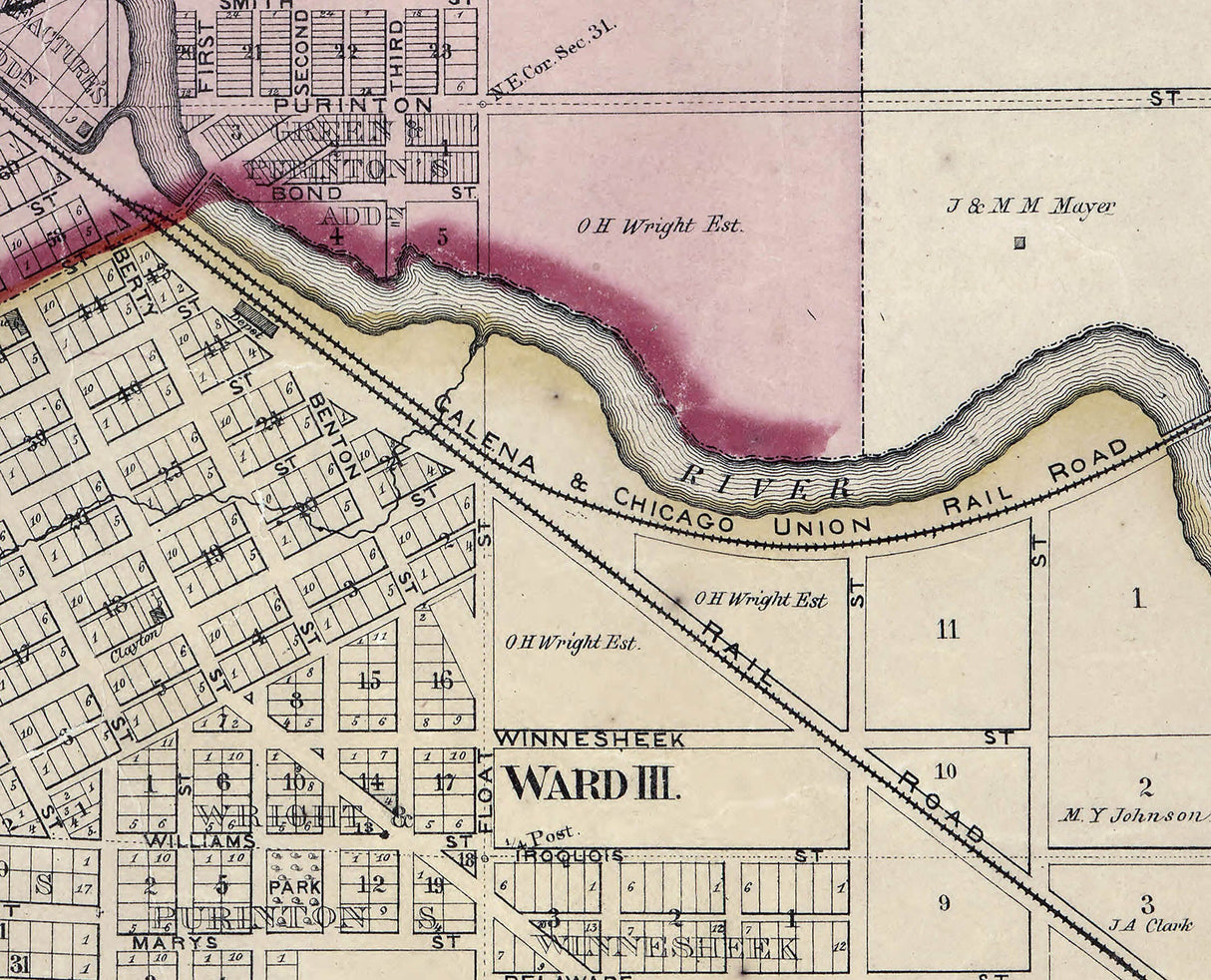 1859 Map City of Freeport Illinois