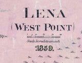 1859 Map of Lena West Point Illinois