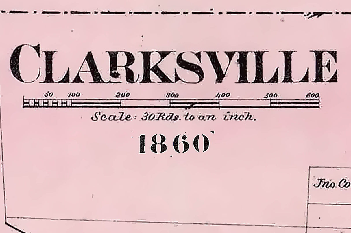 1860 Map of Clarksville Mercer County Pennsylvania