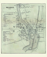1860 Map of Sharon Mercer County Pennsylvania