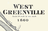 1860 Map of West Greenville Mercer County Pennsylvania