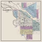 1861 Map of Goshen Elkhart County Indiana