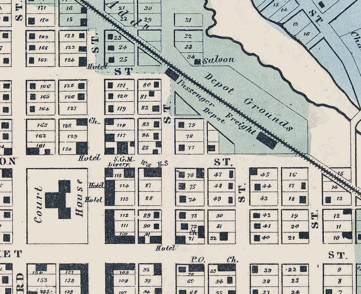 1861 Map of Goshen Elkhart County Indiana