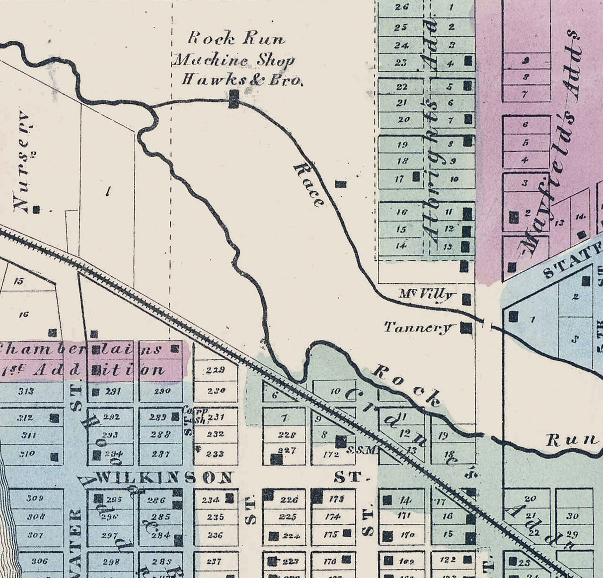 1861 Map of Goshen Elkhart County Indiana