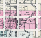 1880 Town Map of Freyburg Auglaize County Ohio