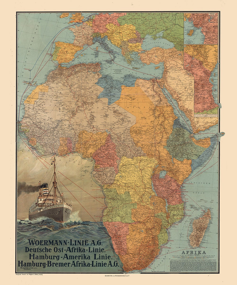 1914 Map of Africa