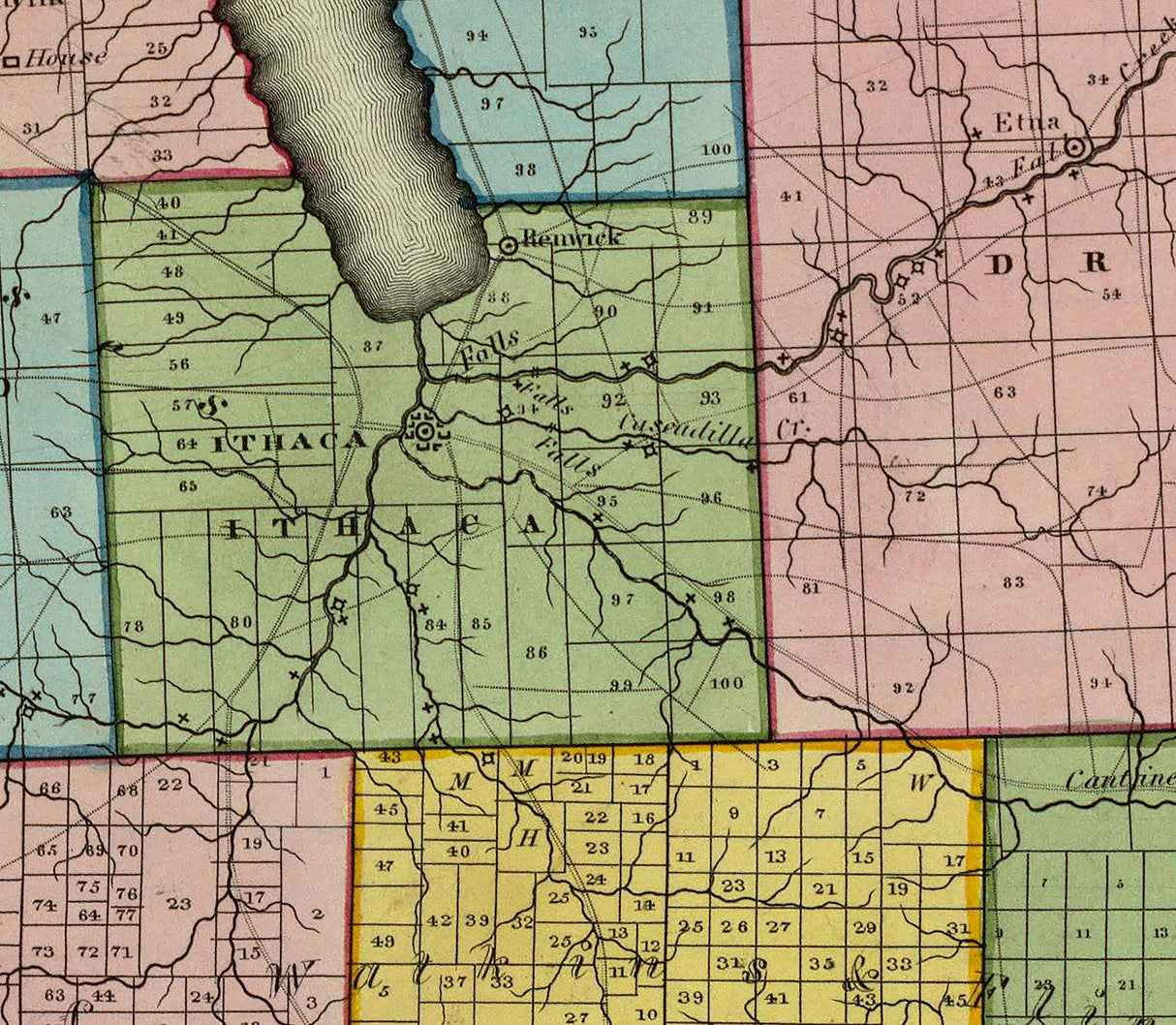 1829 Map of Tompkins County New York
