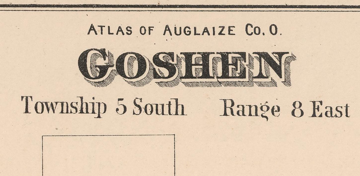 1880 Map of Goshen Township Auglaize County Ohio
