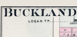 1880 Town Map of Buckland Auglaize County Ohio