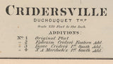 1880 Town Map of Cridersville Auglaize County Ohio