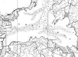 1914 Nautical Chart of Portsmouth to Dover and Exeter Piscataqua River