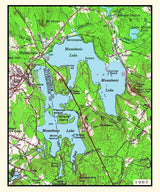 1967 Map of Massabesic Lake New Hampshire