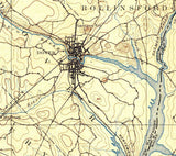 1893 Topo Map of Dover New Hampshire Great Bay Region