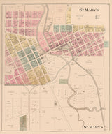 1880 Map of St Marys Auglaize County Ohio